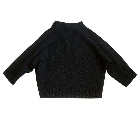 The Reset R Label Black Glitter Sparkle Sweater Pullover Casual Stretch Medium - Picture 1 of 11